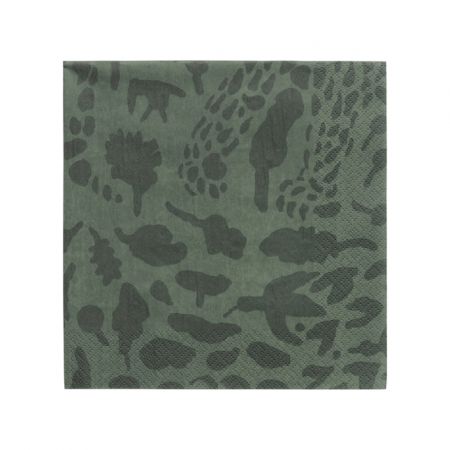Popierinės servetėlės 33x33cm cheetah žalios | green